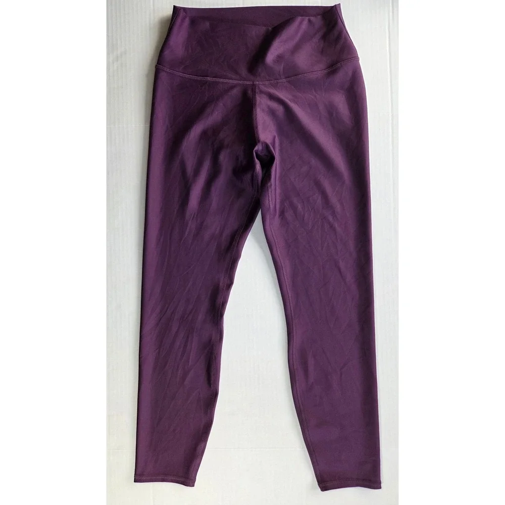 Alo Yoga Womens High Waist Crossover Leggings Plum Purple Size L